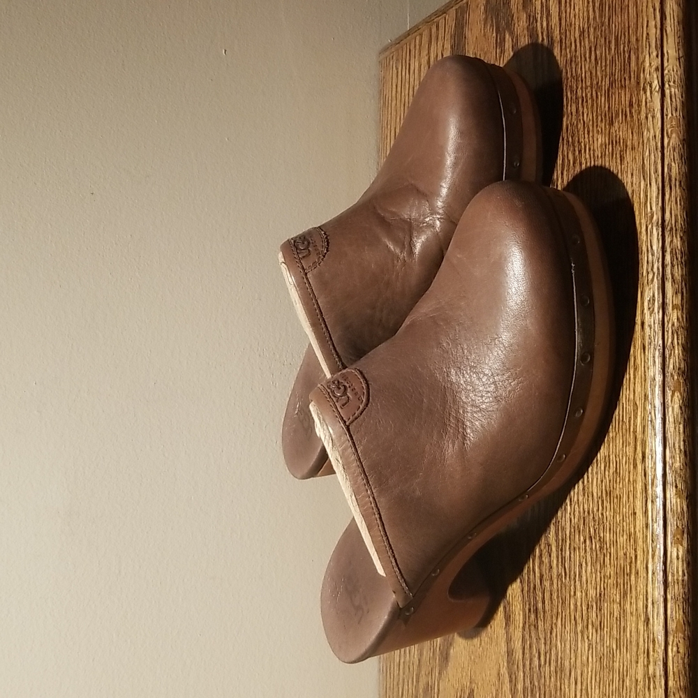UGG Brown Leather Mules